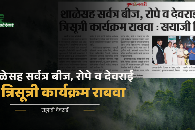 शाळेसह सर्वत्र बीज, रोपे व देवराई हा त्रिसूत्री कार्यक्रम राबवा : सयाजी शिंदे